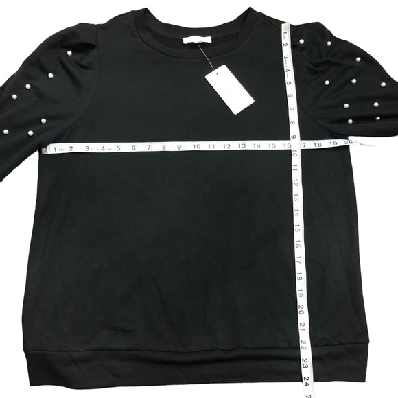 Como Vintage Black Sweater With Faux Pearl Detail. Size M NEW - Picture 8 of 8
